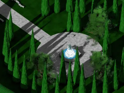 Fountain Garden 3D model