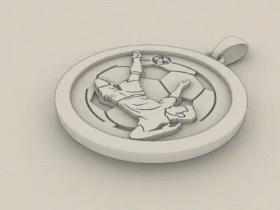 football player pendant 3D print model