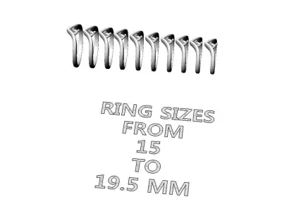 Engagement ring 3D print model 13