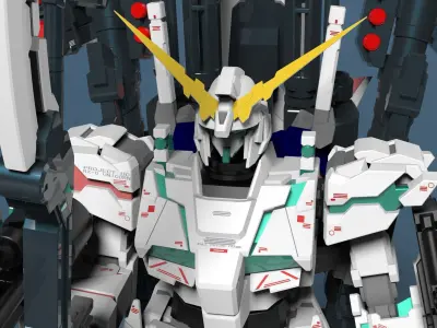 Full Armor Unicorn Gundam Editable with SolidWorks 3D model