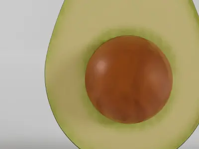 Avocado - Cut with seed Low-poly 3D model