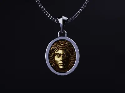 Medusa Pendant 3 Parts Separated or Full 3D PRINT CASTABLE 3D print model