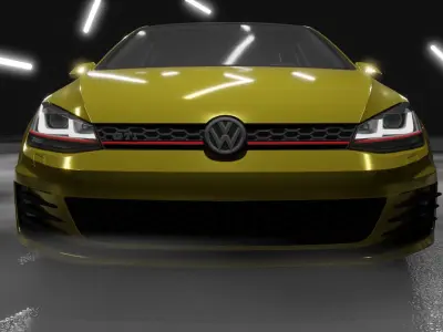 volkswagen Golf GTI MK7 Low-poly 3D model