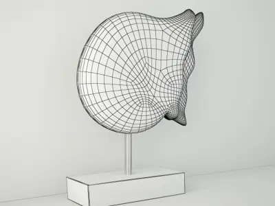 Balinese Wood Nautilus Shell Sculpture 3D model