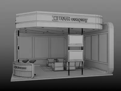 Booth Exhibition Stand a555b 3D model