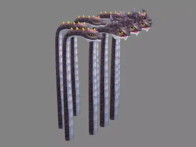 Cartoon Snake Nest - Eight Snakes Low-poly 3D model