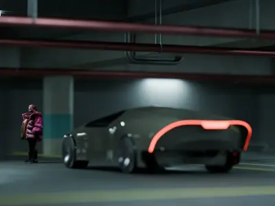 Cyberpunk Parking Lot 3D model