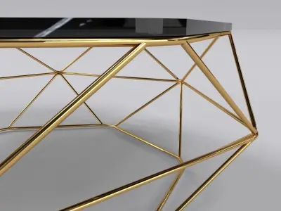 Luxury coffee table stainless gold 3D model