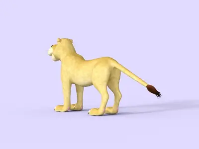 Cartoon Lioness Rigged 3D model