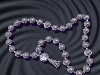 Muslim rosary Tasbih beads for casting in silver 3D print model