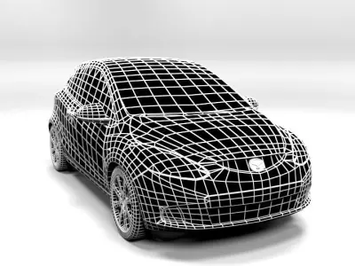 MAZDA 2 3DR 2009 LOWPOLY Low-poly 3D model