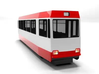 TRAM LOWPOLY metro train Low-poly 3D model
