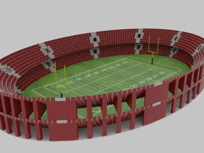 American Football Stadium Low-poly 3D model 9