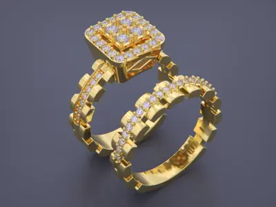 Rolls Jewelry Ring Set 3D print model