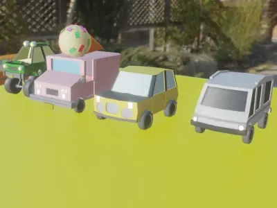 low-poly cars sports car Low-poly 3D model