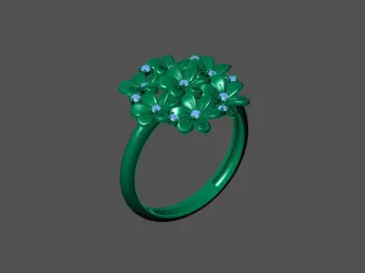 Womens Rings With Stone Ring Ready STL 3DM Models Rings women 3D print model 12