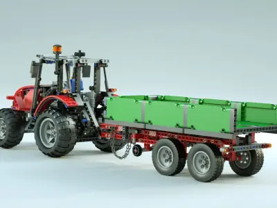 LEGO Tractor with Trailer 3D model