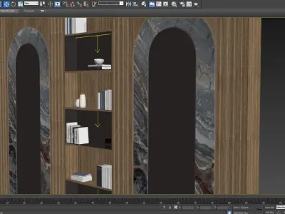 Wood Marble Shelf 2 3D model