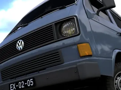 VOLKSWAGEN T3 TRANSPORTER SYNCRO 4X4 1986 3D model