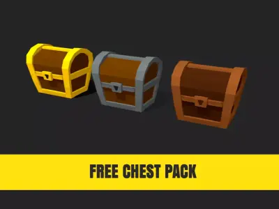 Animated Cartoon Chest Kit Free 3D model