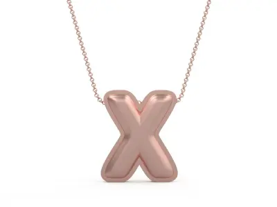 Model 1207 X Initial Letters Charm Balloon 20mm 3D print model