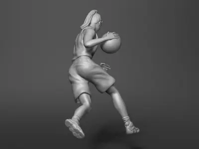 Female basketball girl statue 3D print model