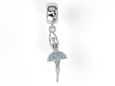 Ballet Dancer Charm with gems 3D print model