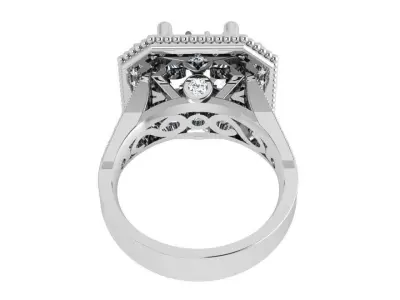 Emerald Halo Ring 4111 3D print model