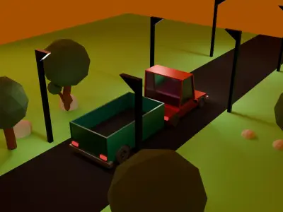 Low Poly Car  Game Ready 3D Model 3D model