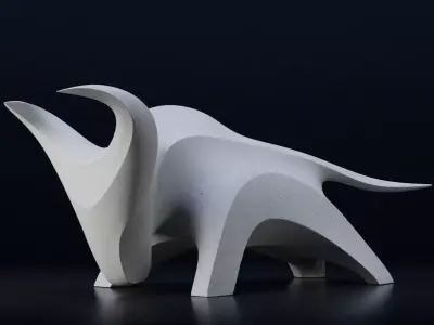 Abstract bull sculpture 3d print 3D print model