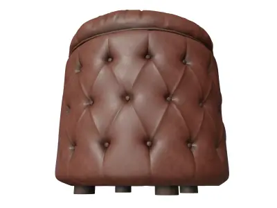 Round Tufted Ottoman with Storage 3D model