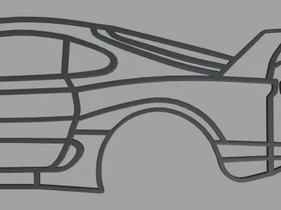 Toyota Supra Wall Silhouette 3D print model
