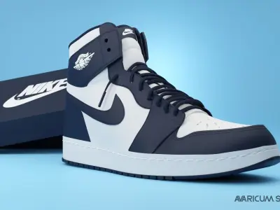Air Jordan 1 sneaker made in Blender Free 3D model