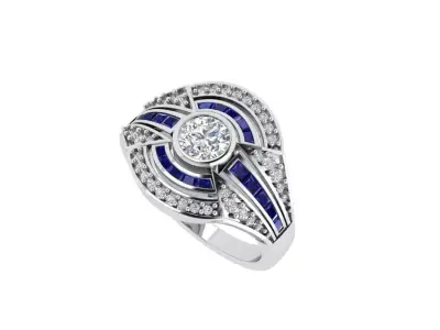 Art Deco Ring 3D print model order