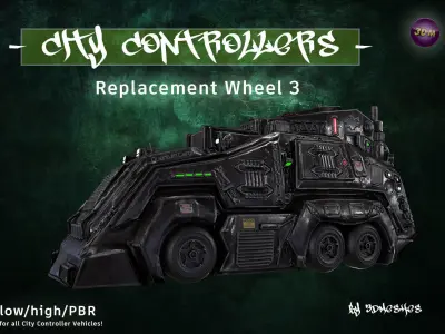 CITY CONTROLLERS Replacement Wheel 3 - PBR lowpoly Low-poly 3D model