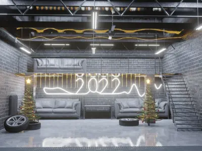 Christmas interior  3D model