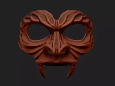 Oni Mask 13 Demon Half Face 3D print model