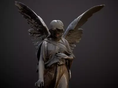 Angel Statue Low-poly 3D model