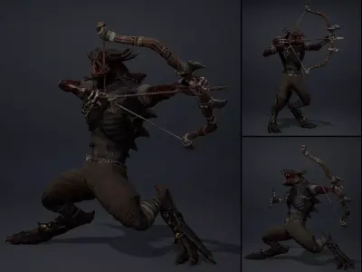 Mist Archer Damaged Low-poly 3D model