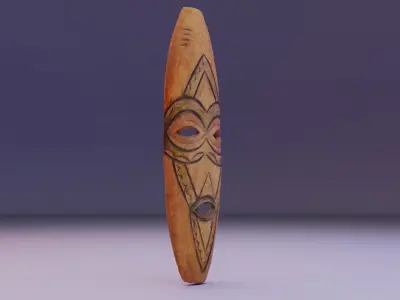 African Mask 06  Low-poly 3D model