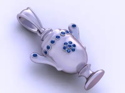 Luxury Trophy Urn Pendant  3D Printable Fine Jewelry Design 3D print model