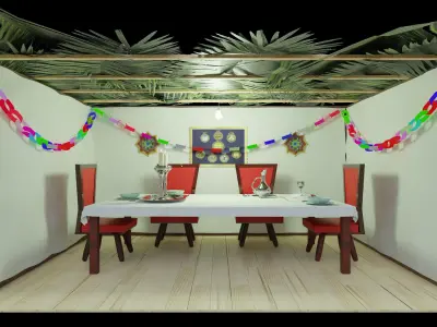 3D Succah sims dining room 3D model