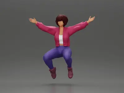 Man in shorts carrying girlfriend on shoulders 3D print model