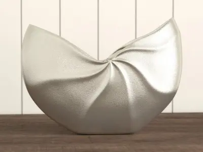 Varix Silver Aluminum Table Vase 3D model