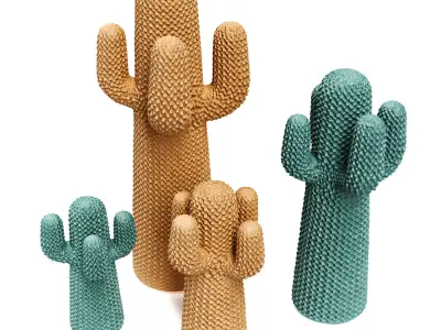 Cactuses decoration art Low-poly 3D model