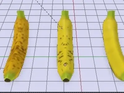 Lowpoly Banana three bananas Free low-poly 3D model
