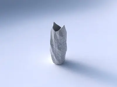 Vase twisted double arc hexagon with mosaic plates 3D print model