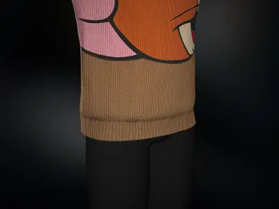 Beige Jerry Turtleneck Low-poly 3D model