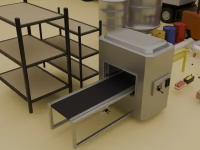 Small Factory Pack Low-poly 3D model