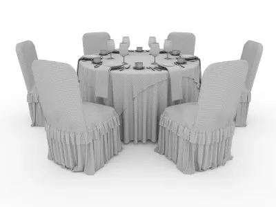Banquet Table and Chair 27 3D model